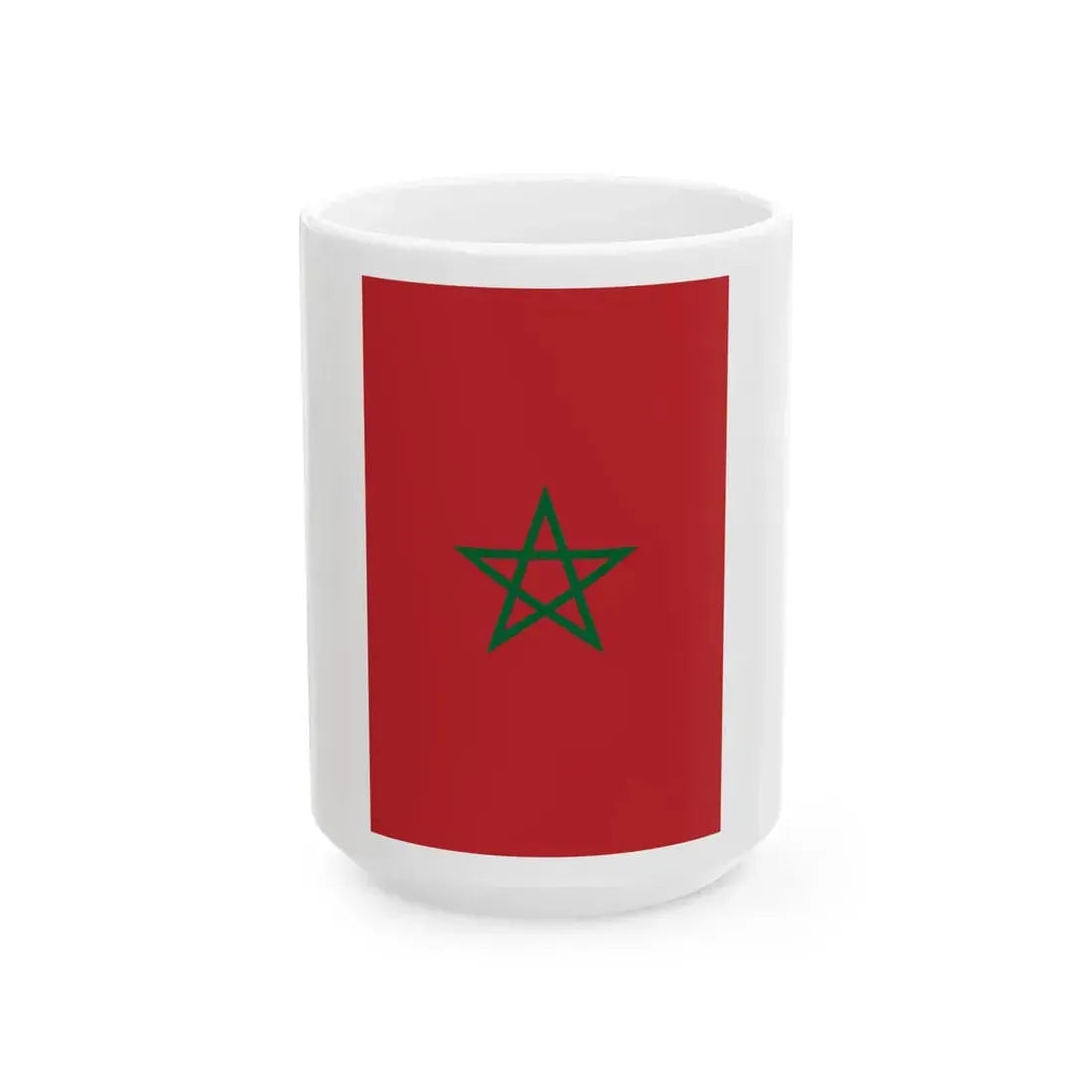 Flag of Morocco vertical (Morocco) White Coffee Mug 15oz - Go Mug Yourself