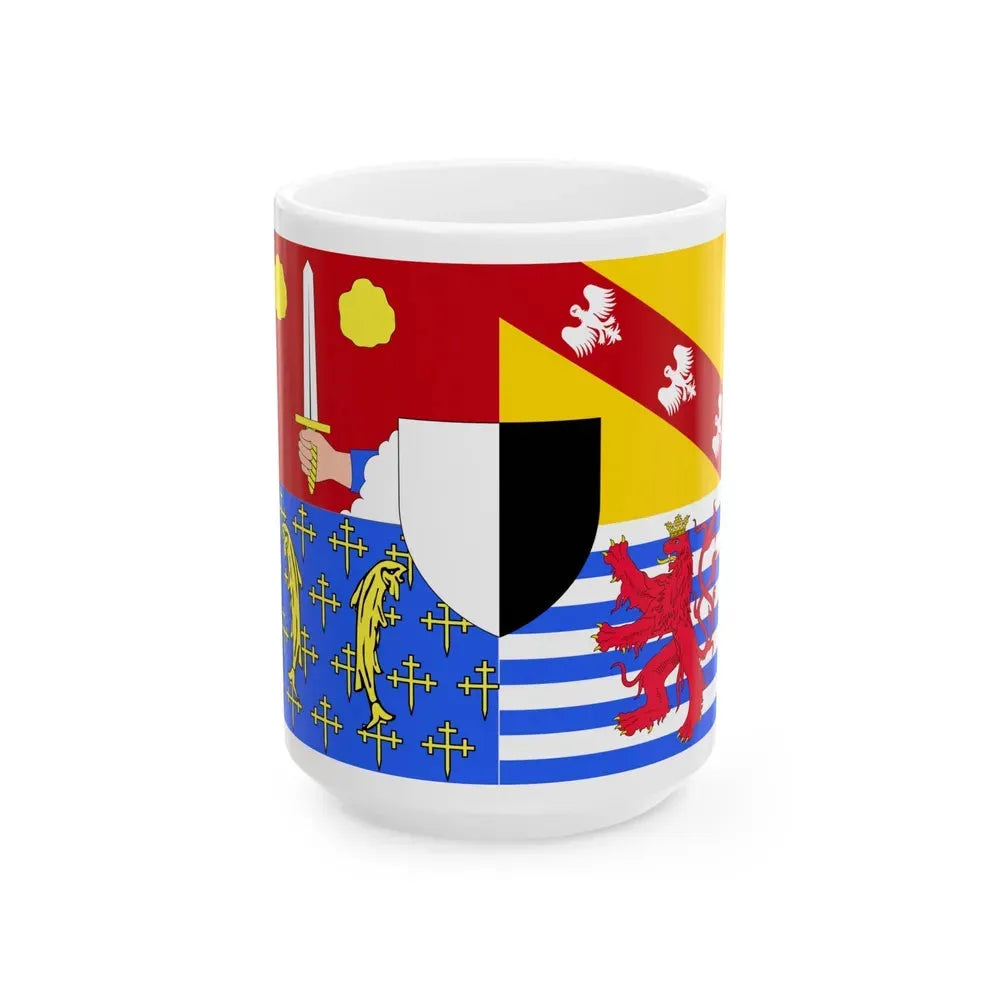 Flag of Moselle France 2 - White Coffee Mug 15oz - Go Mug Yourself