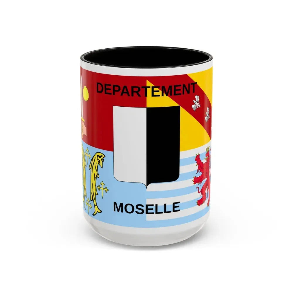 Flag of Moselle France - Accent Coffee Mug 15oz Black - Go Mug Yourself