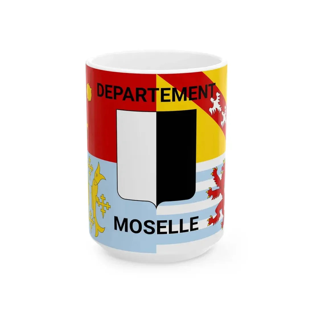 Flag of Moselle (France) White Coffee Mug 15oz - Go Mug Yourself