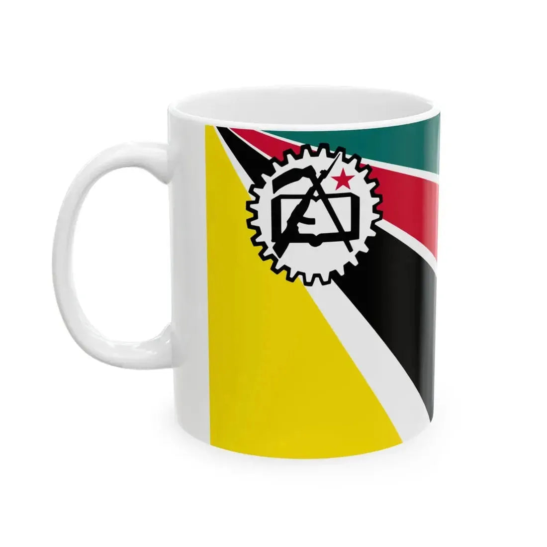 Flag of Mozambique 1975-1983 16-9 (Mozambique) White Coffee Mug - Go Mug Yourself