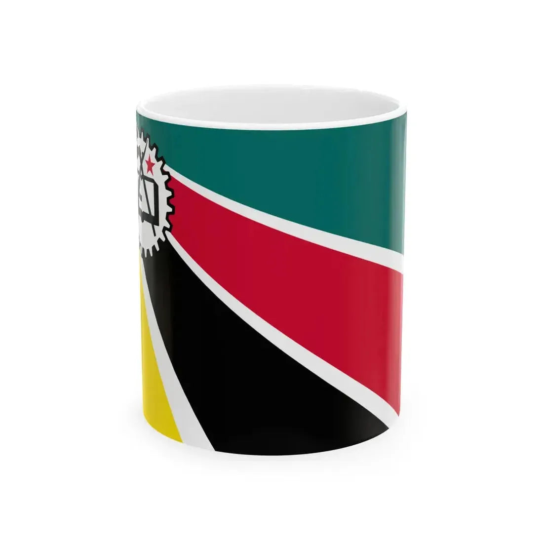 Flag of Mozambique 1975-1983 2-3 (Mozambique) White Coffee Mug 11oz - Go Mug Yourself