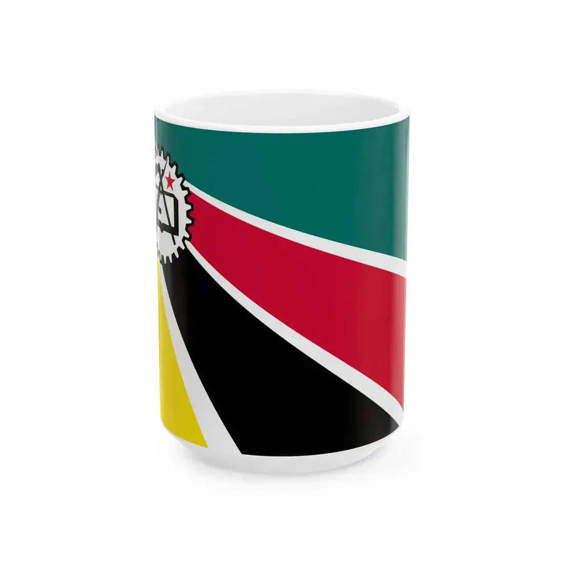 Flag of Mozambique 1975-1983 2-3 (Mozambique) White Coffee Mug 15oz - Go Mug Yourself