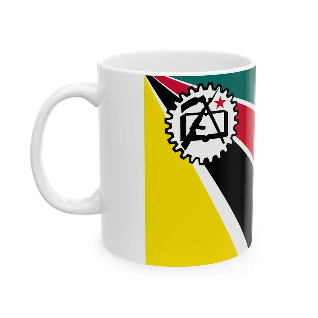 Flag of Mozambique 1975-1983 2-3 (Mozambique) White Coffee Mug - Go Mug Yourself