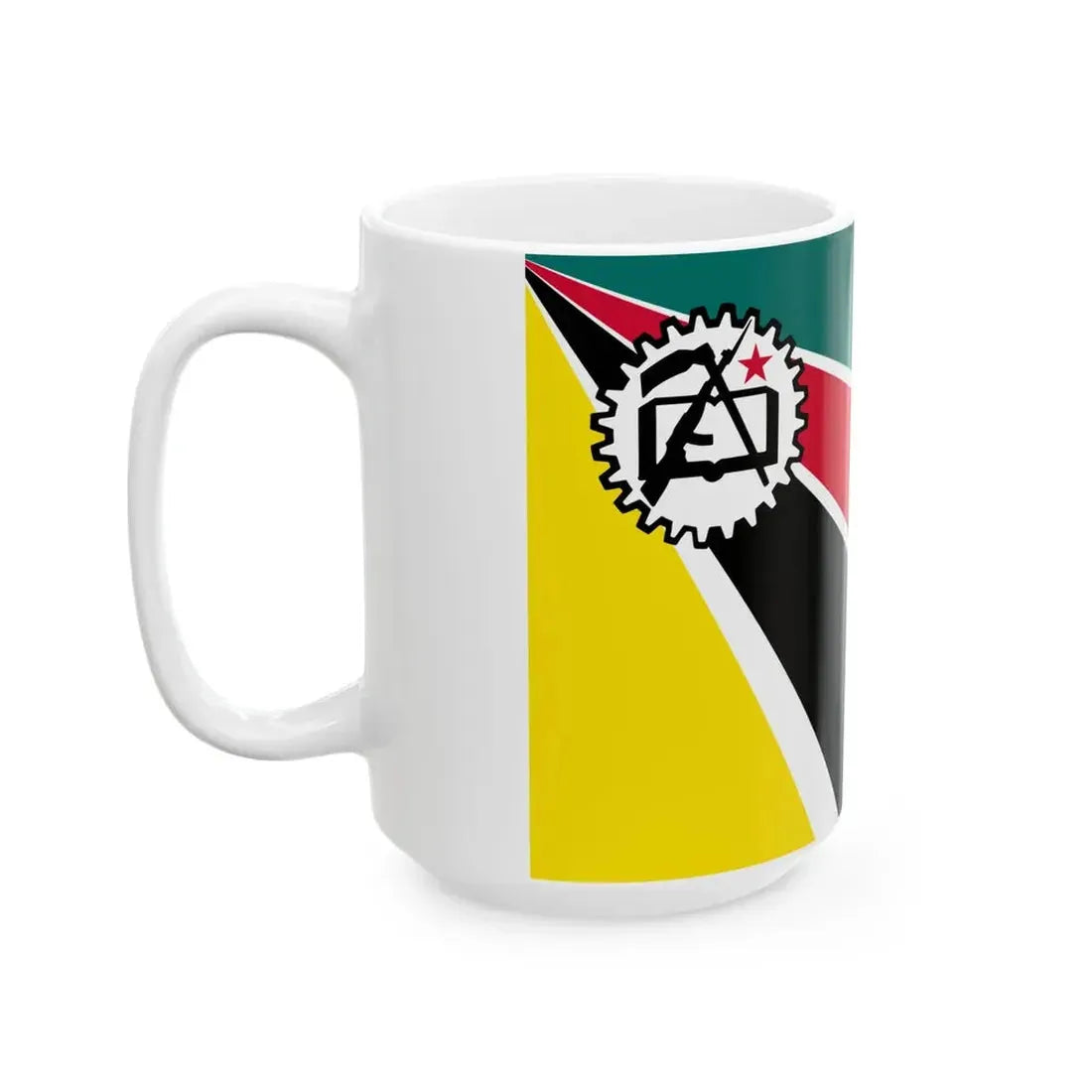 Flag of Mozambique 1975-1983 2-3 (Mozambique) White Coffee Mug - Go Mug Yourself