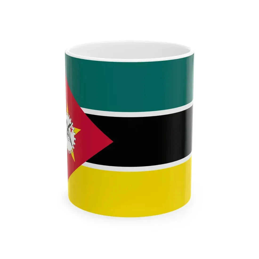 Flag of Mozambique 1983 2-3 (Mozambique) White Coffee Mug 11oz - Go Mug Yourself