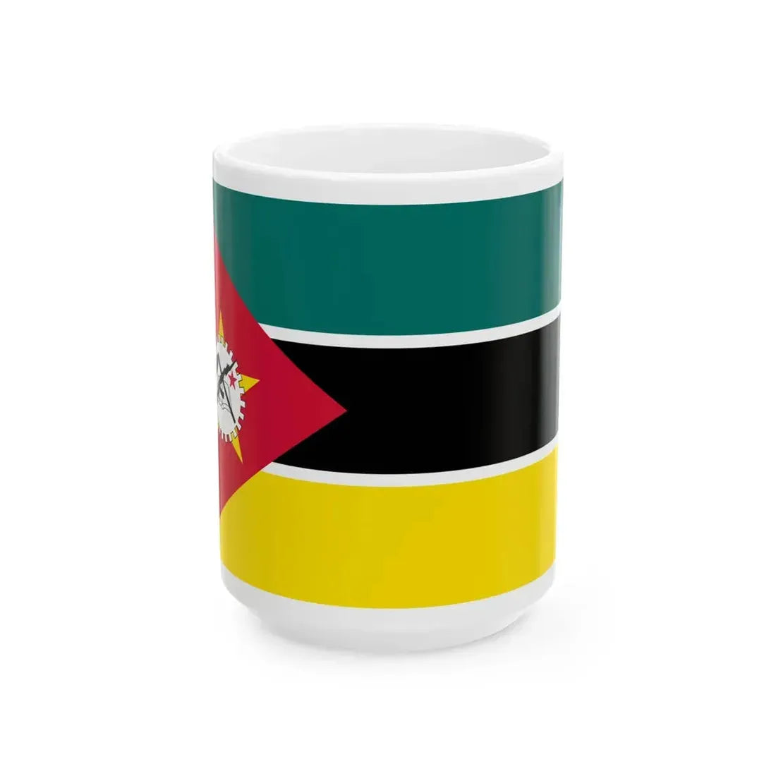 Flag of Mozambique 1983 2-3 (Mozambique) White Coffee Mug 15oz - Go Mug Yourself