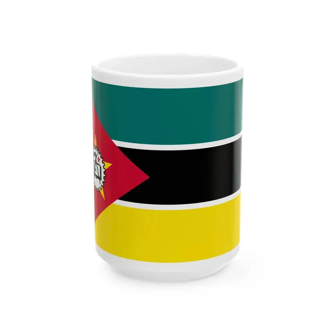 Flag of Mozambique 1983 (Mozambique) White Coffee Mug 15oz - Go Mug Yourself