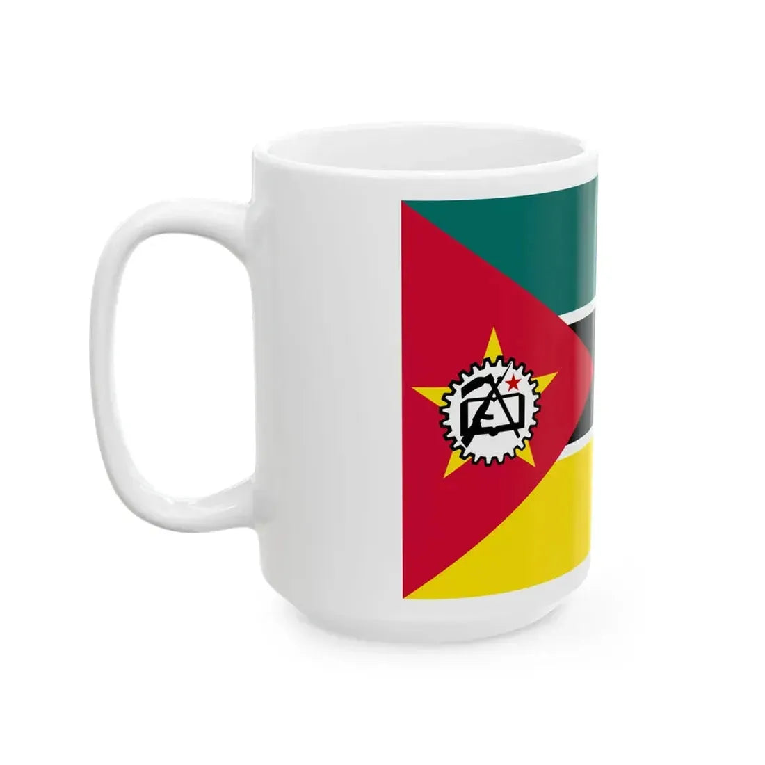 Flag of Mozambique 1983 (Mozambique) White Coffee Mug - Go Mug Yourself