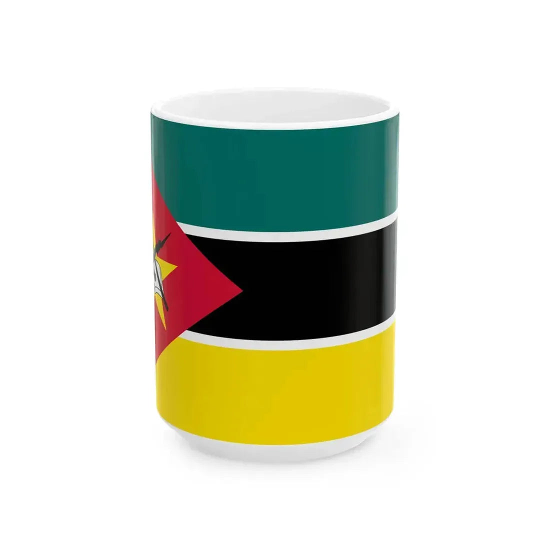 Flag of Mozambique (Mozambique) White Coffee Mug 15oz - Go Mug Yourself