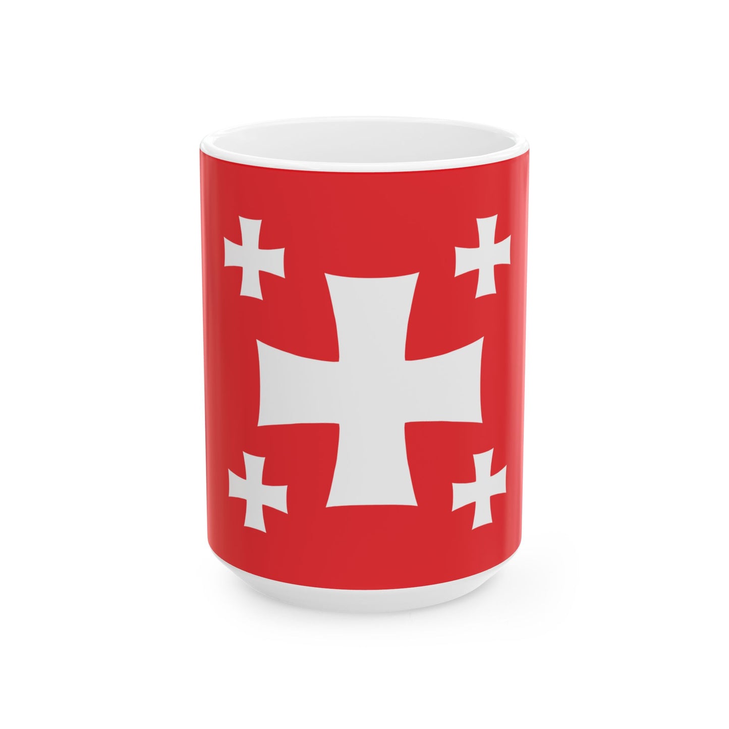 Flag of Mtskheta Municipality (Georgia) White Coffee Mug-15oz-Go Mug Yourself