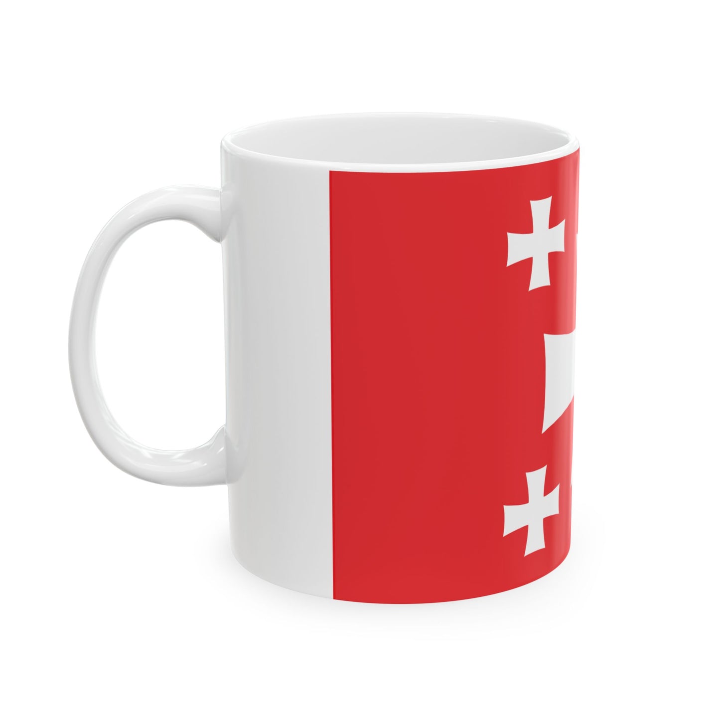 Flag of Mtskheta Municipality (Georgia) White Coffee Mug-Go Mug Yourself