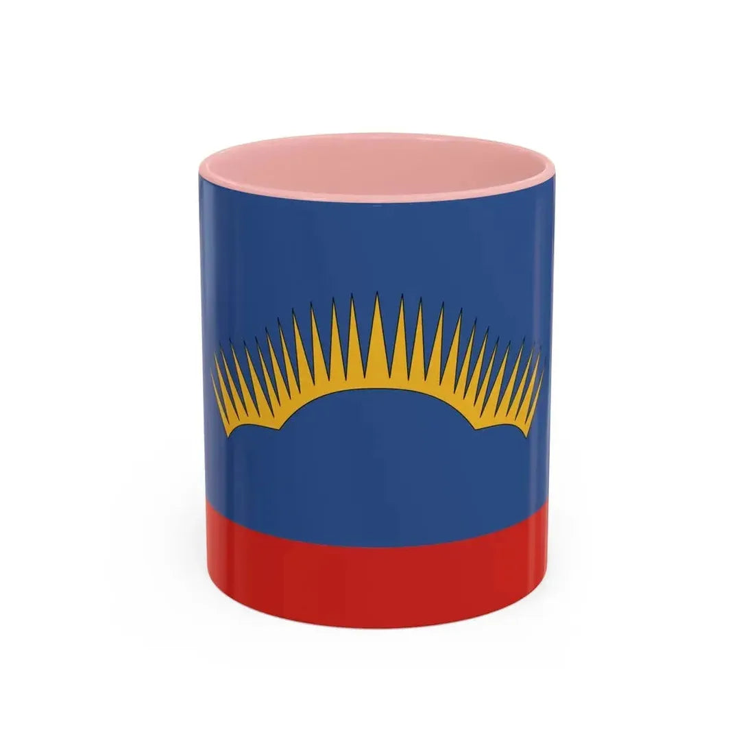 Flag of Murmansk Oblast Russia - Accent Coffee Mug 11oz Pink - Go Mug Yourself