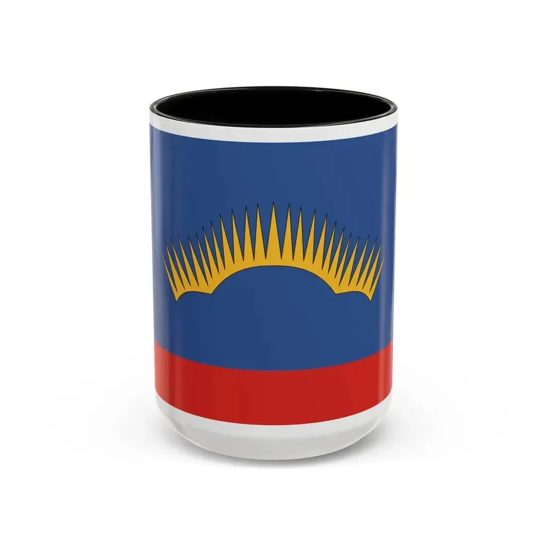Flag of Murmansk Oblast Russia - Accent Coffee Mug 15oz Black - Go Mug Yourself
