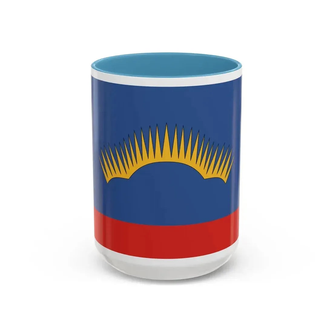 Flag of Murmansk Oblast Russia - Accent Coffee Mug 15oz Light Blue - Go Mug Yourself