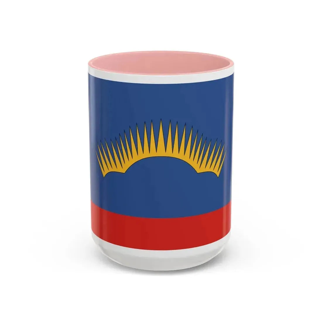 Flag of Murmansk Oblast Russia - Accent Coffee Mug 15oz Pink - Go Mug Yourself