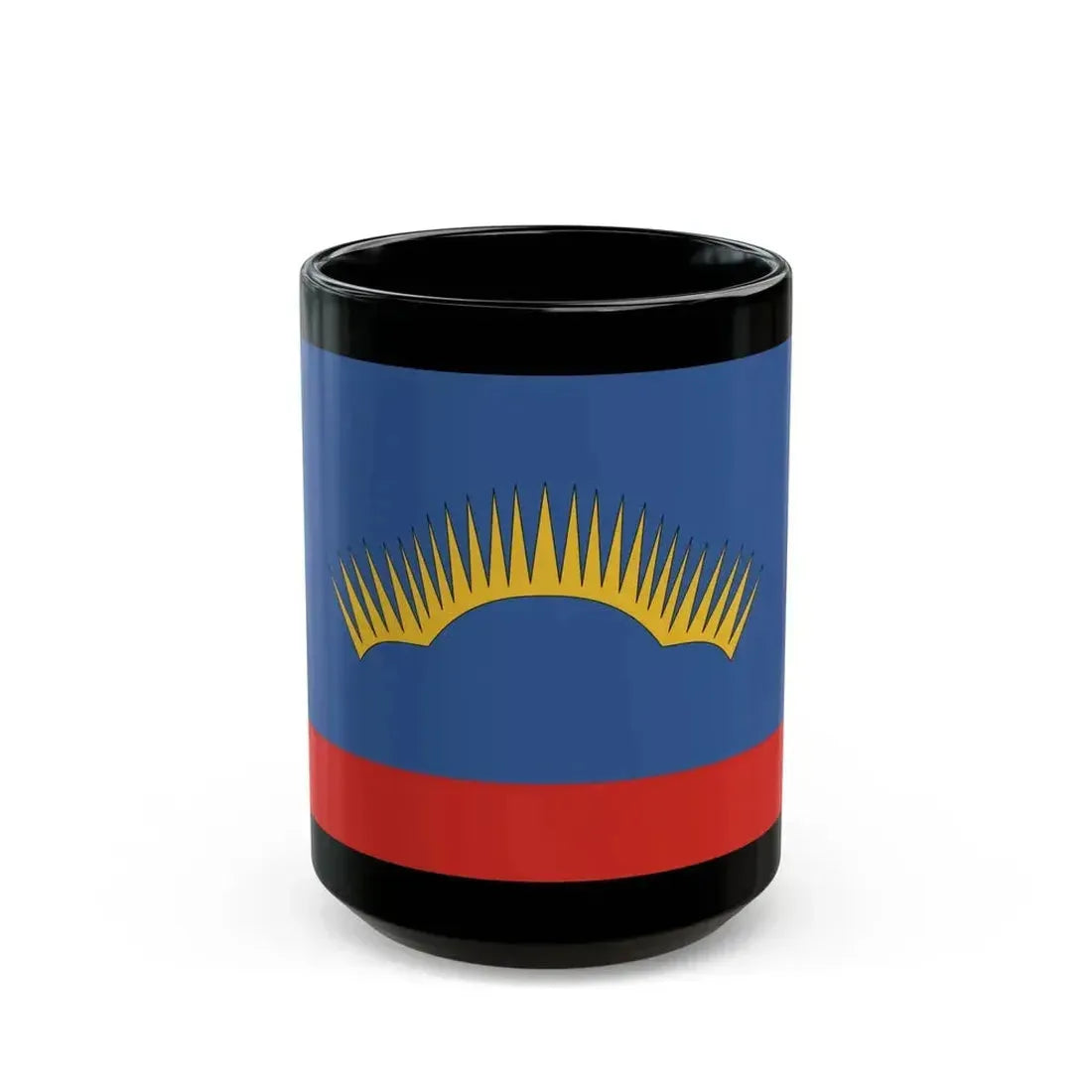 Flag of Murmansk Oblast Russia - Black Coffee Mug 15oz - Go Mug Yourself