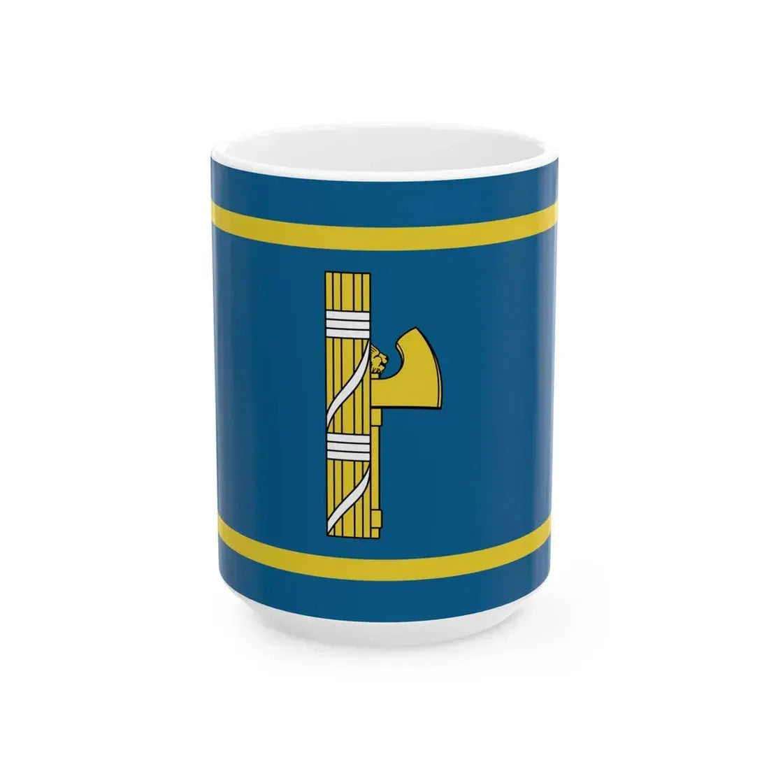 Flag of Mussolini as Capo del governo of Fascist Italy (Italy) White Coffee Mug 15oz - Go Mug Yourself