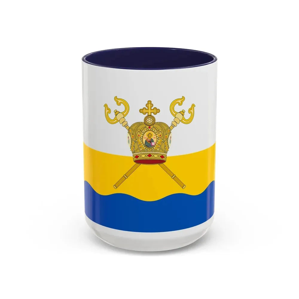 Flag of Mykolaiv Oblast Ukraine - Accent Coffee Mug 15oz Navy - Go Mug Yourself