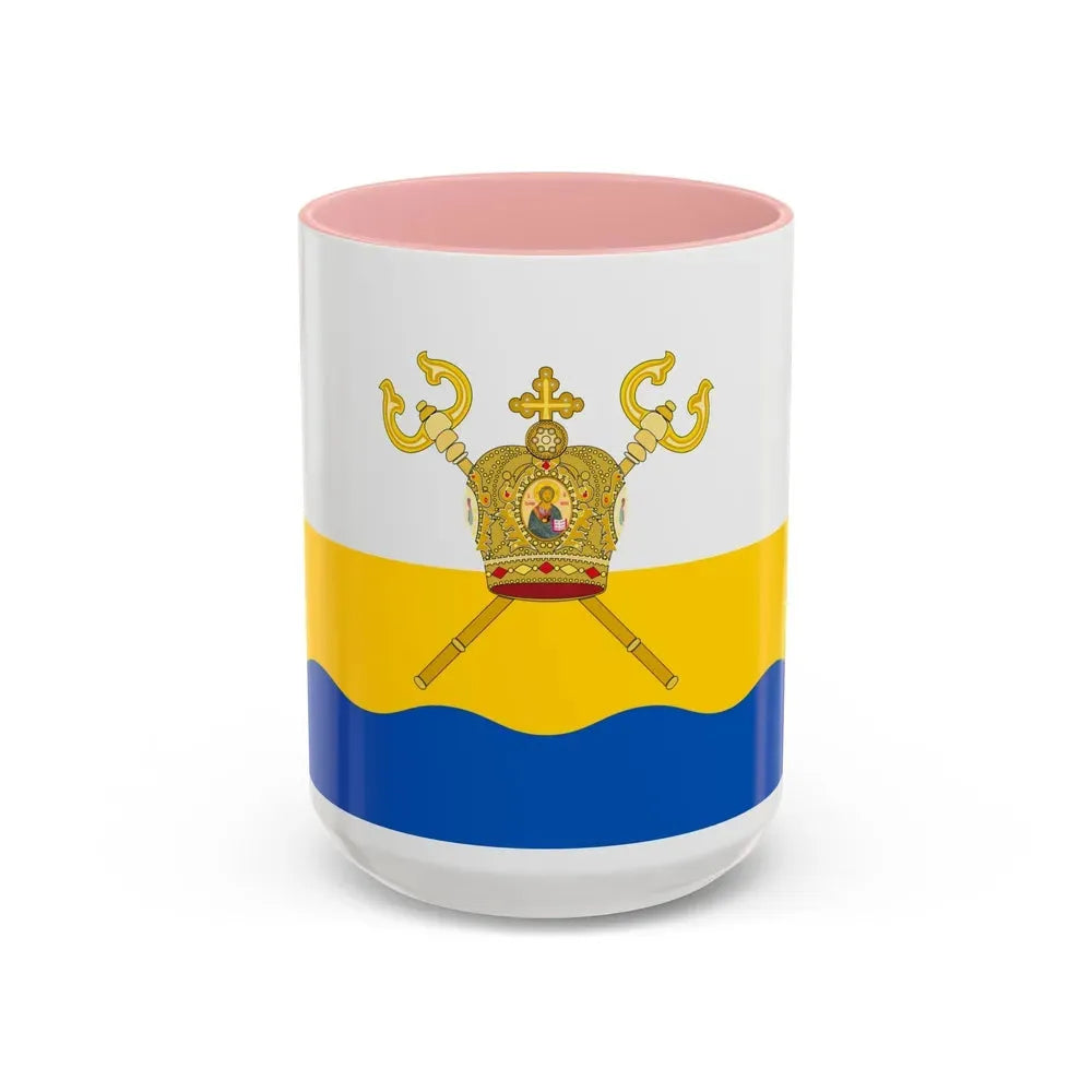 Flag of Mykolaiv Oblast Ukraine - Accent Coffee Mug 15oz Pink - Go Mug Yourself