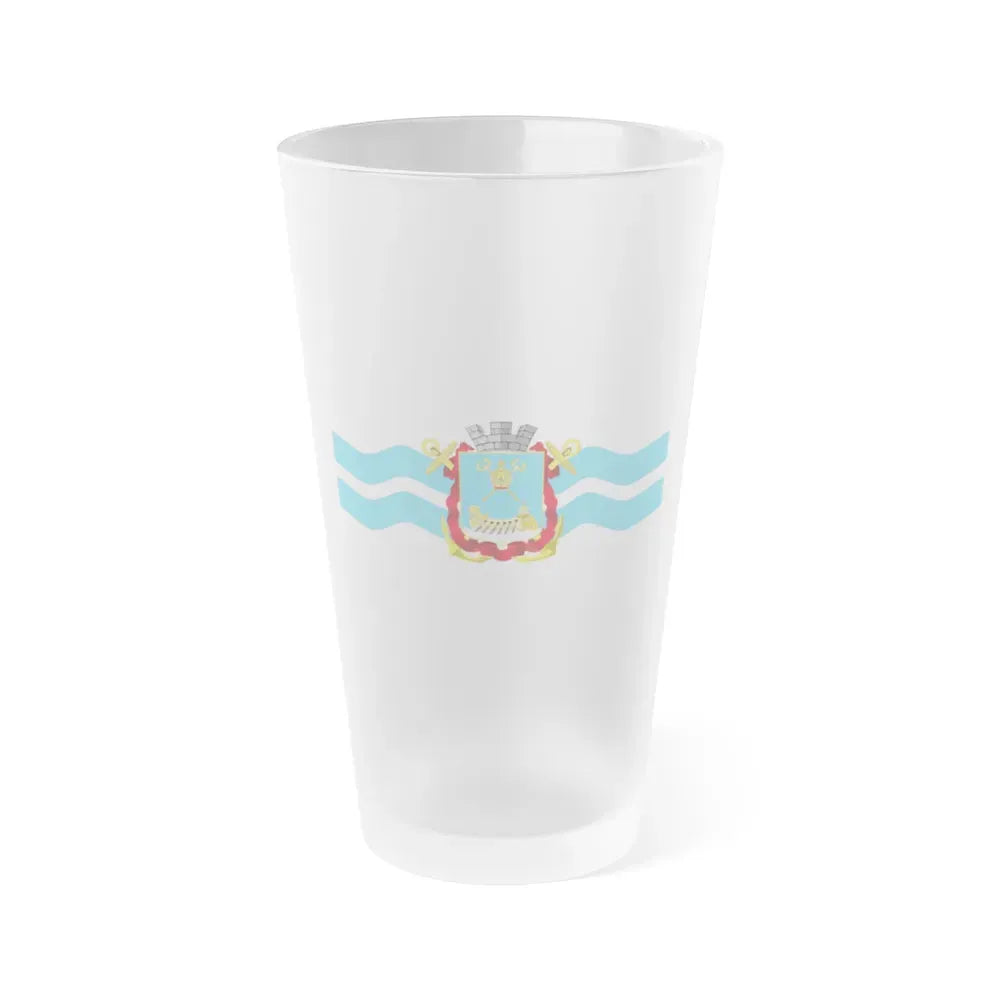 Flag of Mykolaiv Ukraine - Frosted Pint Glass 16oz 16oz Frosted - Go Mug Yourself