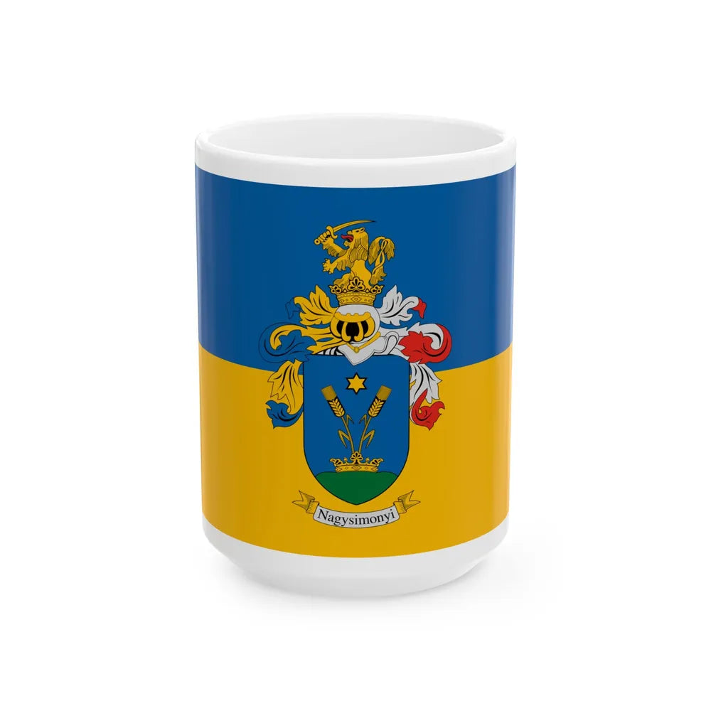 Flag of Nagysimonyi (Hungary) White Coffee Mug 15oz - Go Mug Yourself