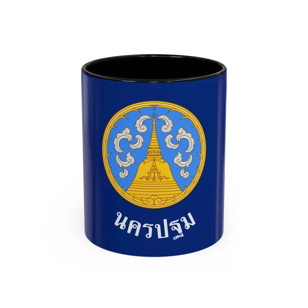 Flag of Nakhon Pathom Province Thailand - Accent Coffee Mug 11oz Black - Go Mug Yourself