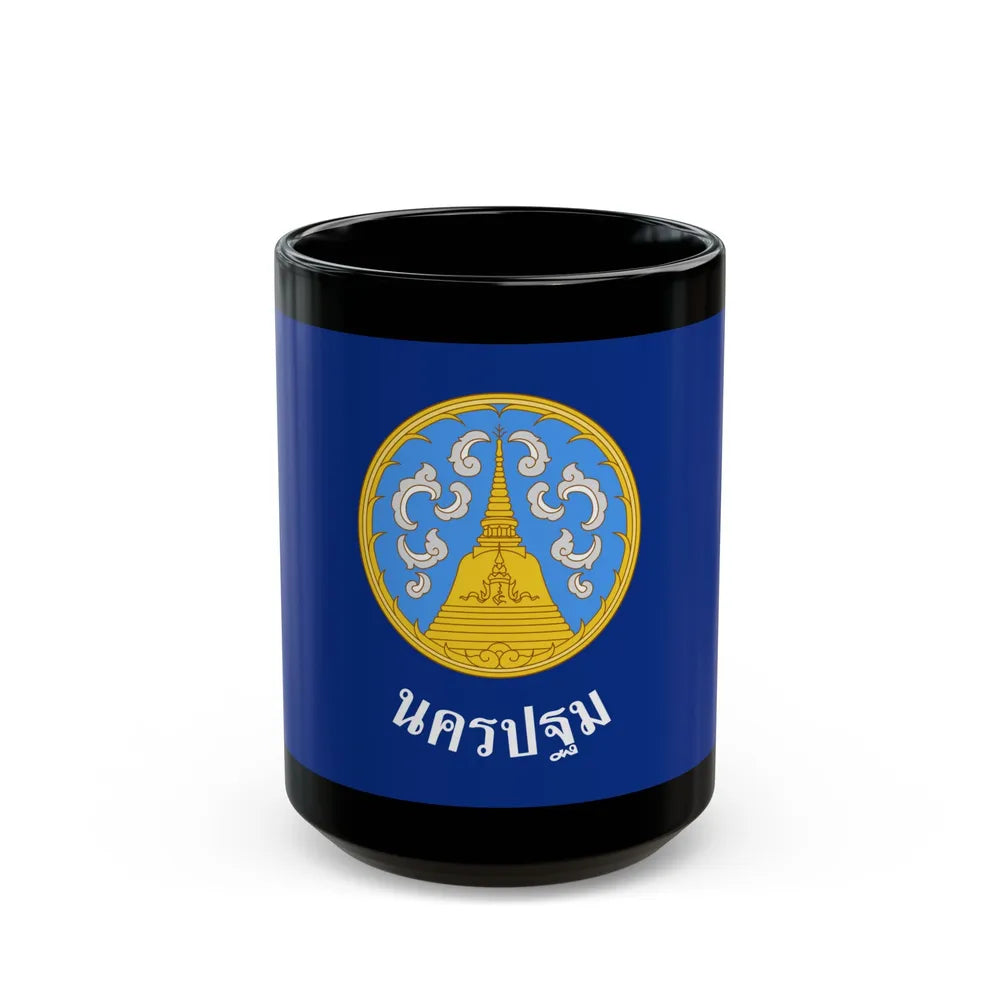 Flag of Nakhon Pathom Province Thailand - Black Coffee Mug 15oz - Go Mug Yourself