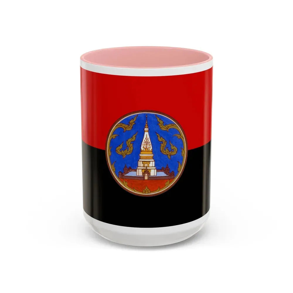 Flag of Nakhon Phanom Province Thailand - Accent Coffee Mug 15oz Pink - Go Mug Yourself
