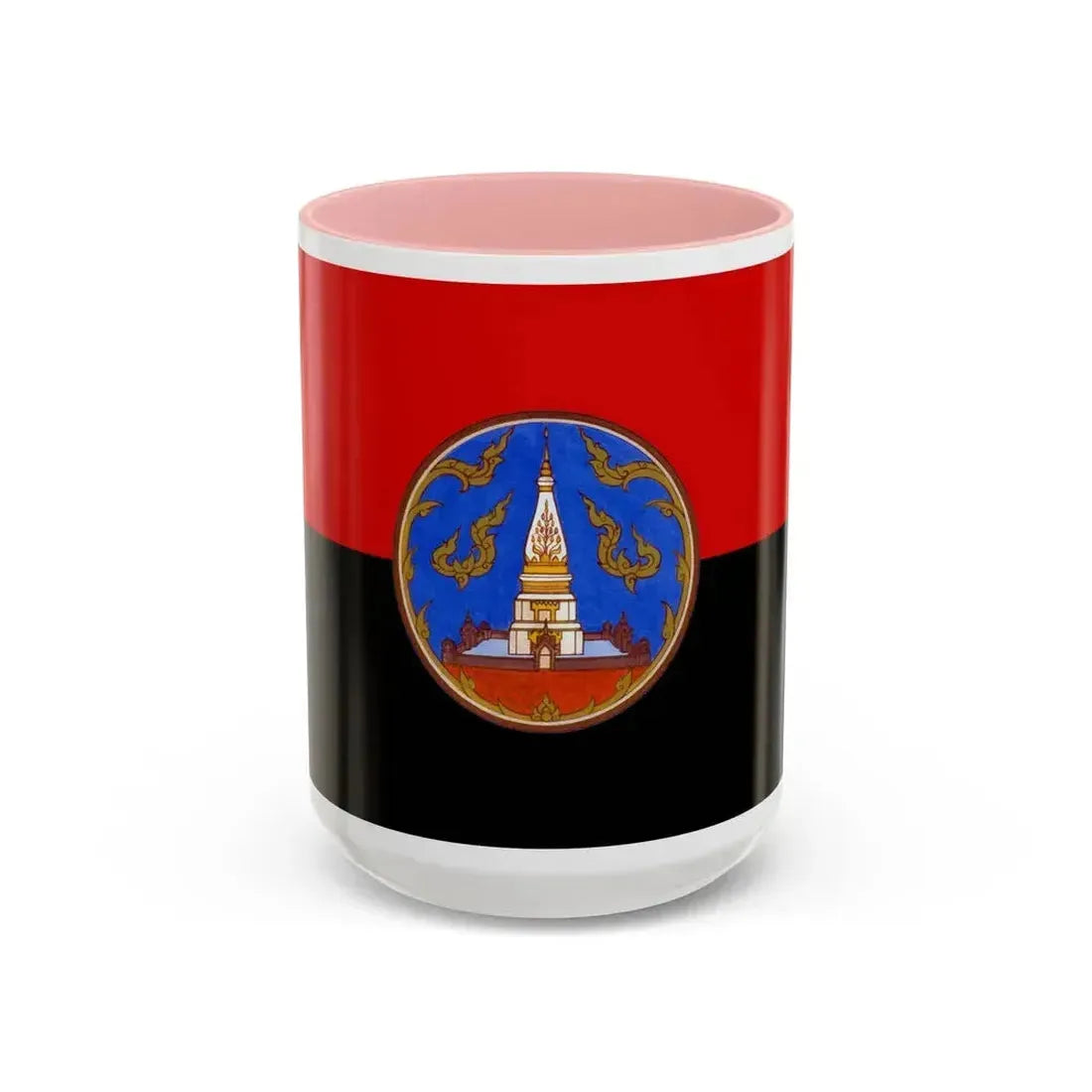 Flag of Nakhon Phanom Province Thailand - Accent Coffee Mug 15oz Pink - Go Mug Yourself