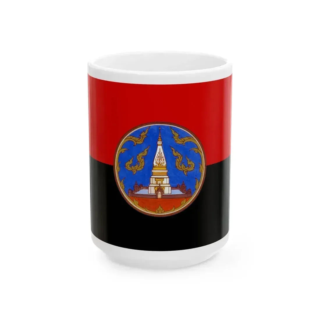 Flag of Nakhon Phanom Province Thailand - White Coffee Mug 15oz - Go Mug Yourself