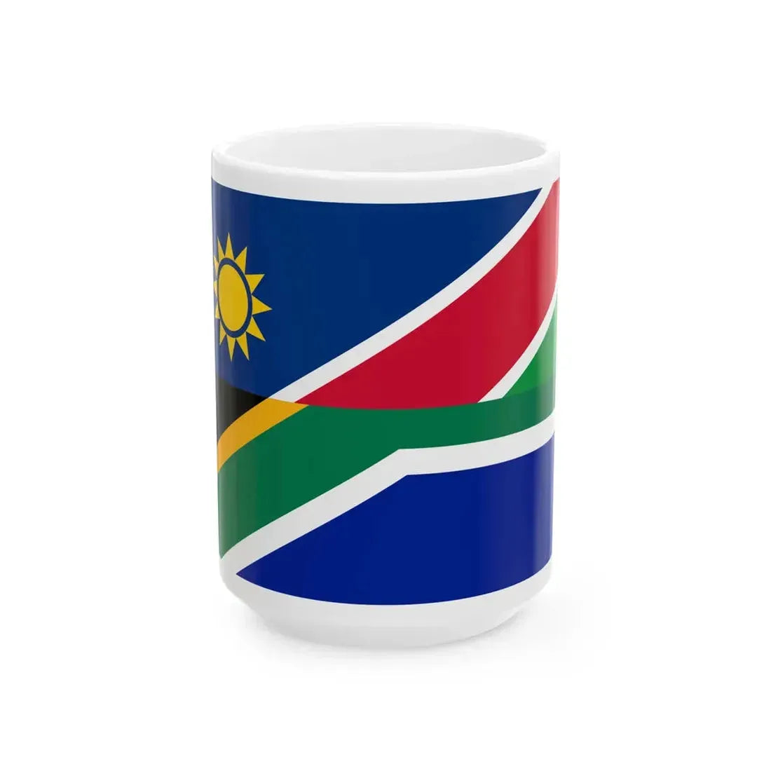 Flag of Namibia and South Africa (Namibia) White Coffee Mug 15oz - Go Mug Yourself