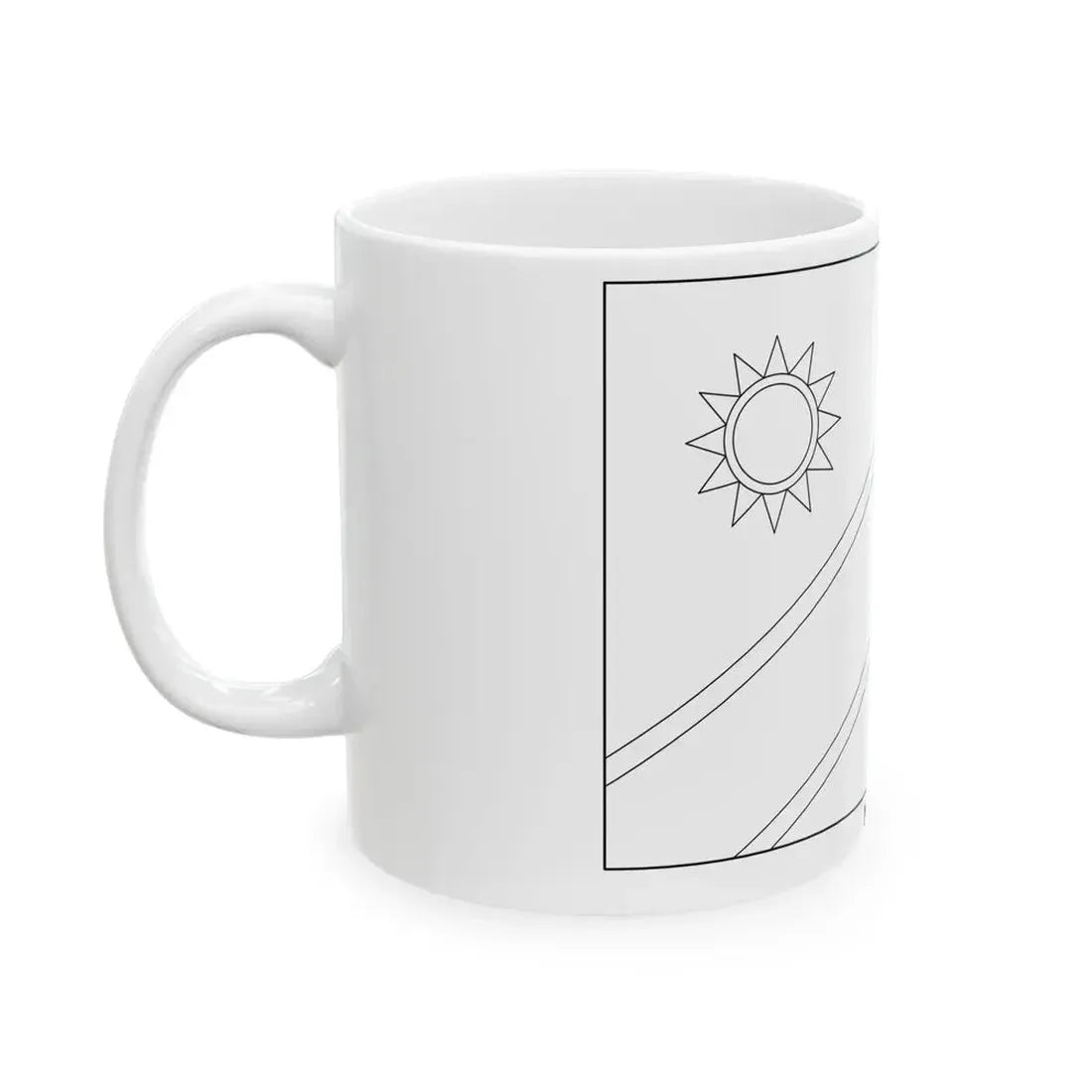 Flag of Namibia colouring page (Namibia) White Coffee Mug - Go Mug Yourself
