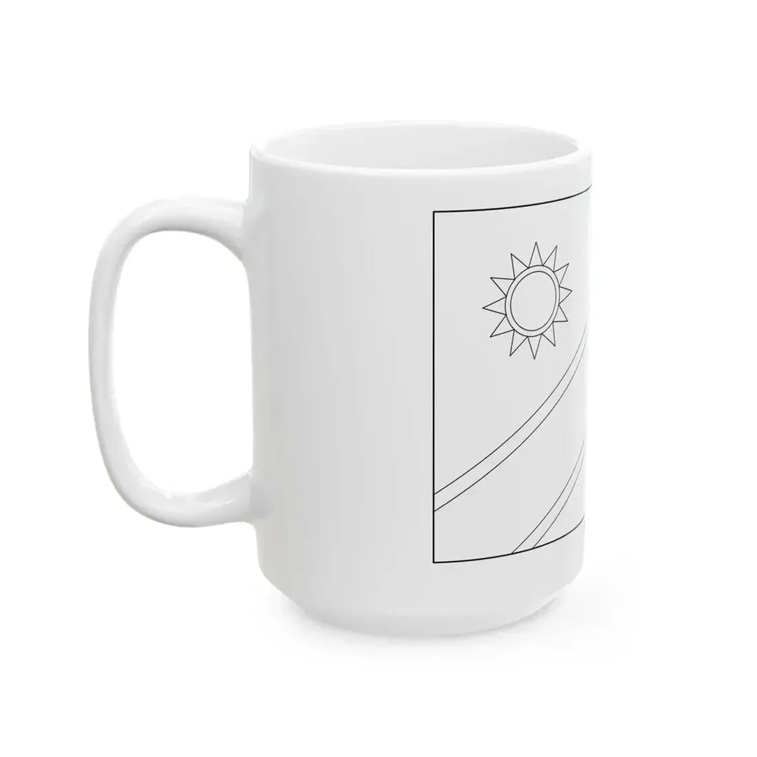 Flag of Namibia colouring page (Namibia) White Coffee Mug - Go Mug Yourself