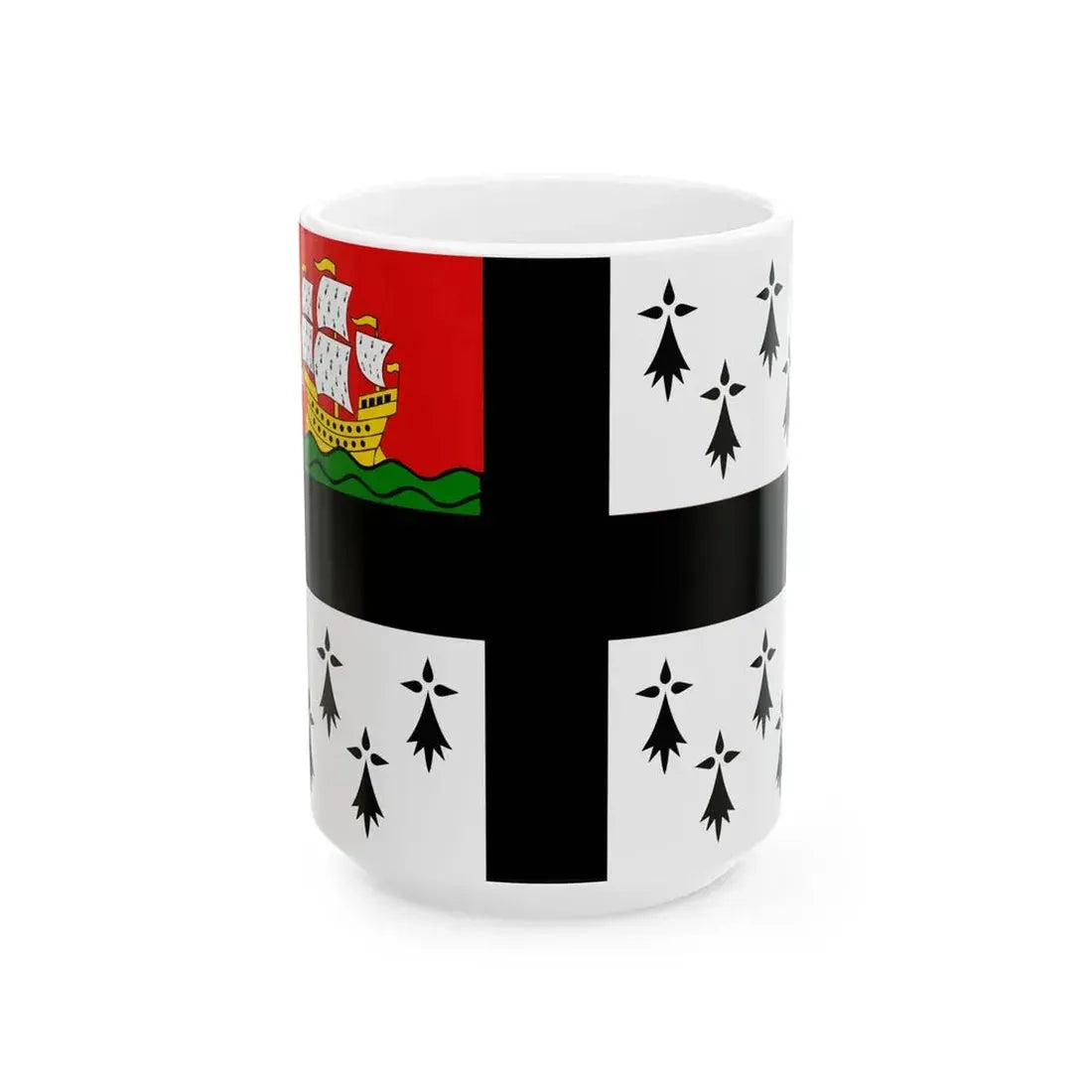 Flag of Nantes (France) White Coffee Mug 15oz - Go Mug Yourself