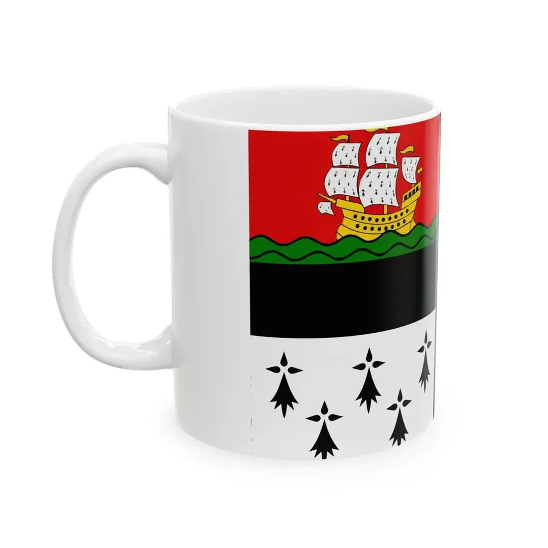 Flag of Nantes (France) White Coffee Mug - Go Mug Yourself