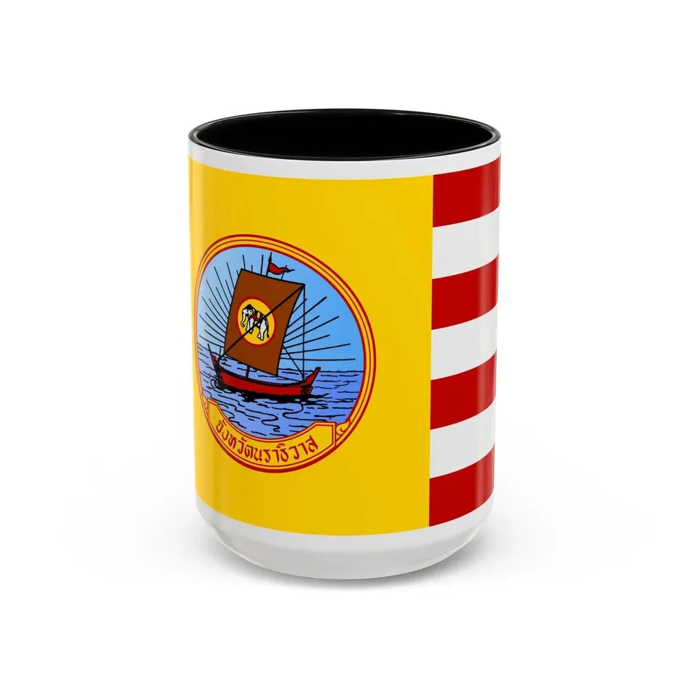Flag of Naratiwat Province Thailand - Accent Coffee Mug 15oz Black - Go Mug Yourself