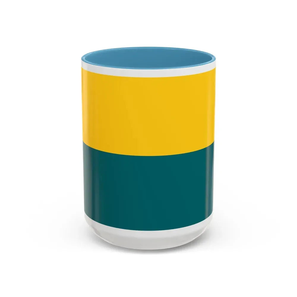 Flag of Narva Estonia - Accent Coffee Mug 15oz Light Blue - Go Mug Yourself