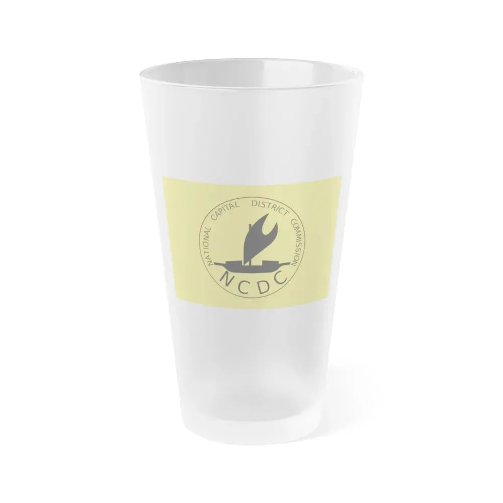 Flag of National Capital District Papa New Guinea - Frosted Pint Glass 16oz 16oz Frosted - Go Mug Yourself