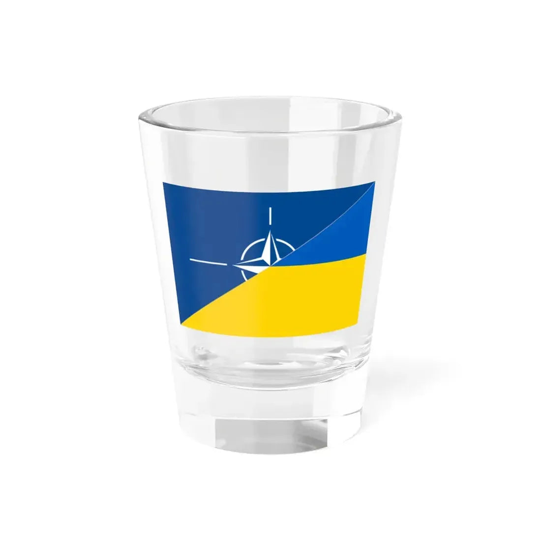 Flag of NATO and Ukraine (Ukraine) Shot Glass 1.5oz 1.5oz - Go Mug Yourself