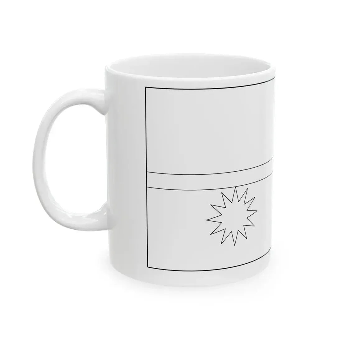 Flag of Nauru colouring page (Nauru) White Coffee Mug - Go Mug Yourself
