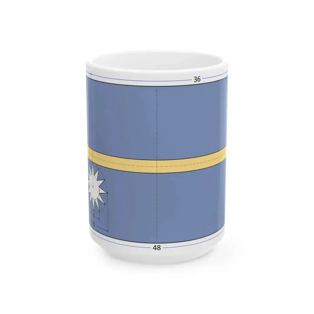 Flag of Nauru construction sheet (Nauru) White Coffee Mug 15oz - Go Mug Yourself