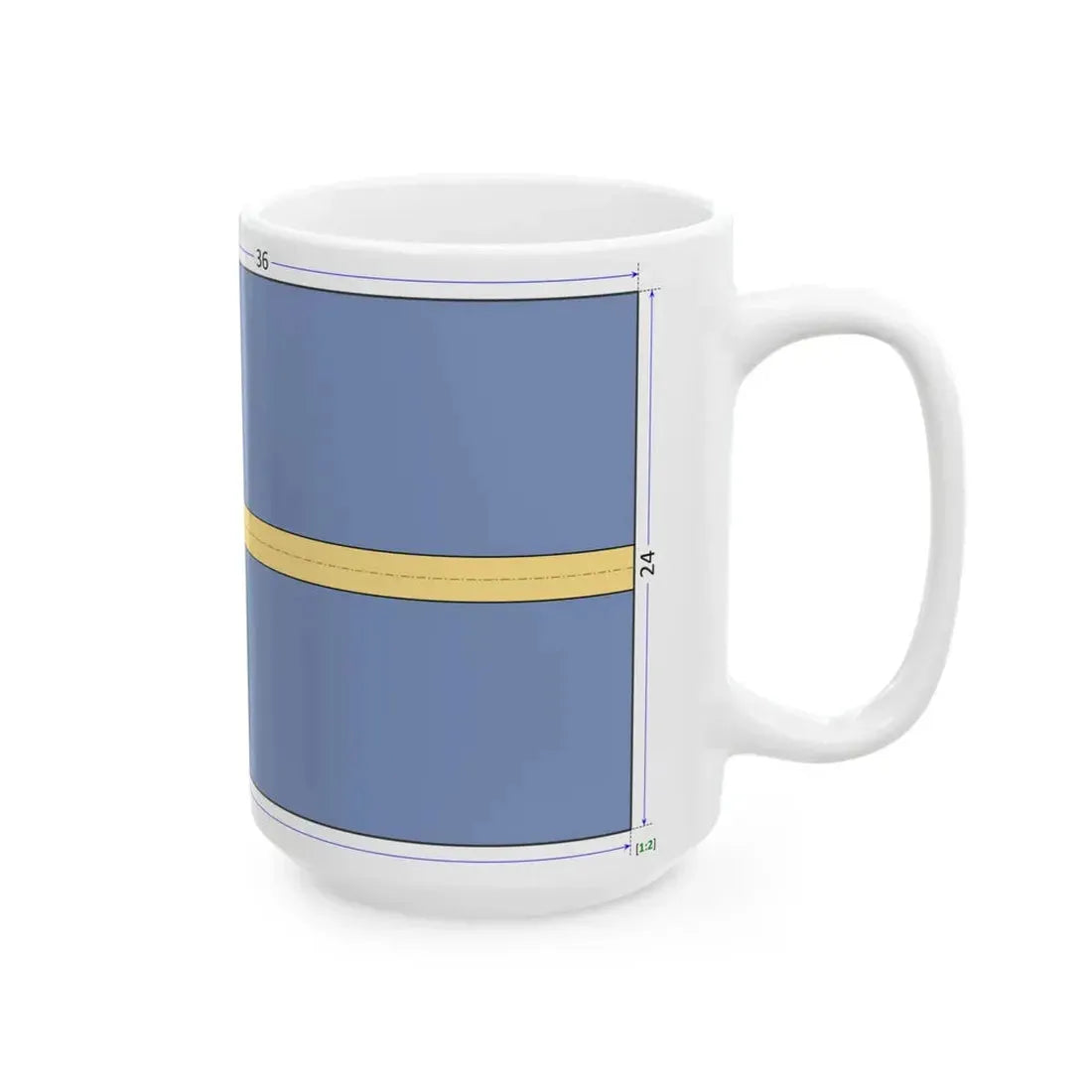 Flag of Nauru construction sheet (Nauru) White Coffee Mug - Go Mug Yourself