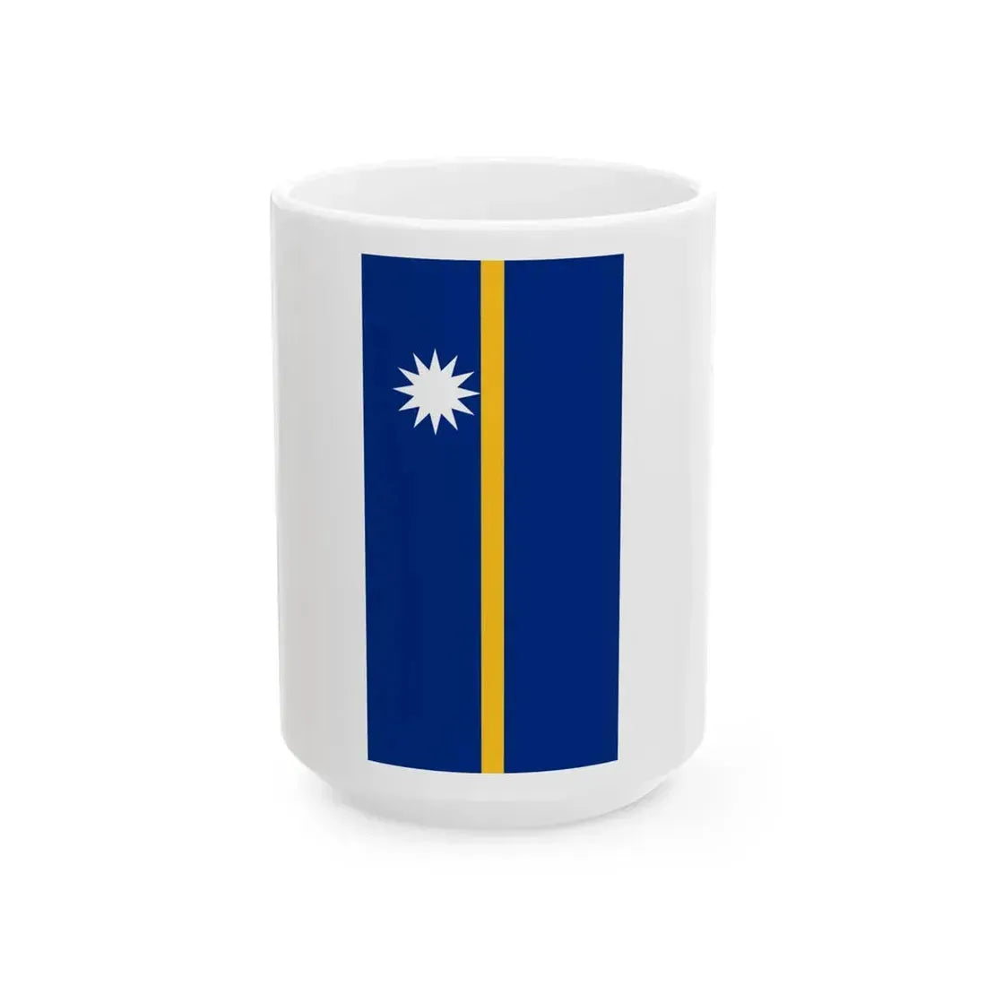 Flag of Nauru vertical (Nauru) White Coffee Mug 15oz - Go Mug Yourself
