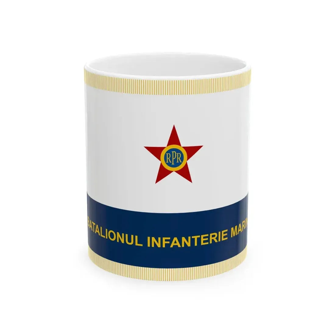 Flag of Naval Force of Romania 1950-1965 reverse (Oman) White Coffee Mug 11oz - Go Mug Yourself