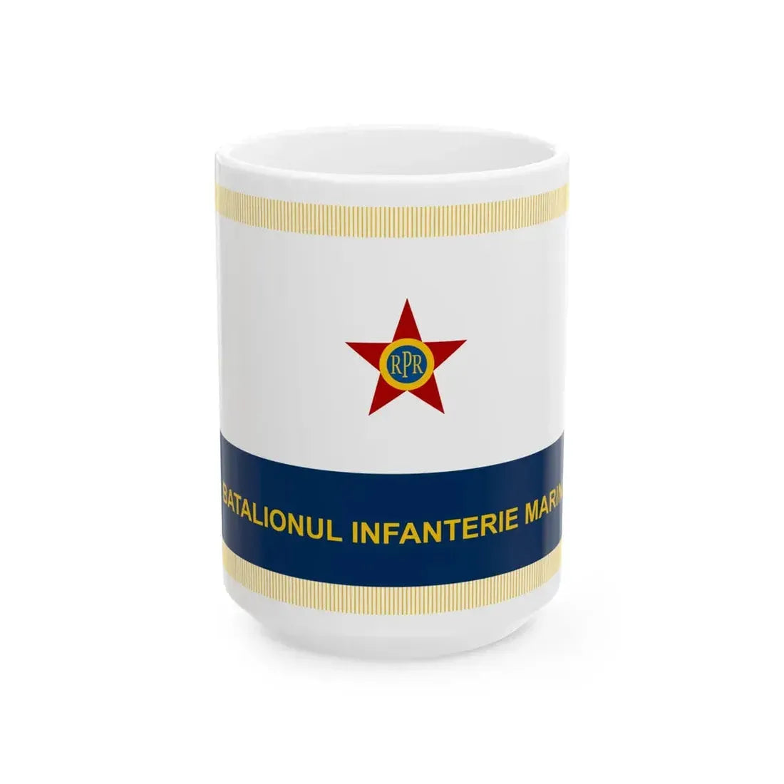 Flag of Naval Force of Romania 1950-1965 reverse (Oman) White Coffee Mug 15oz - Go Mug Yourself
