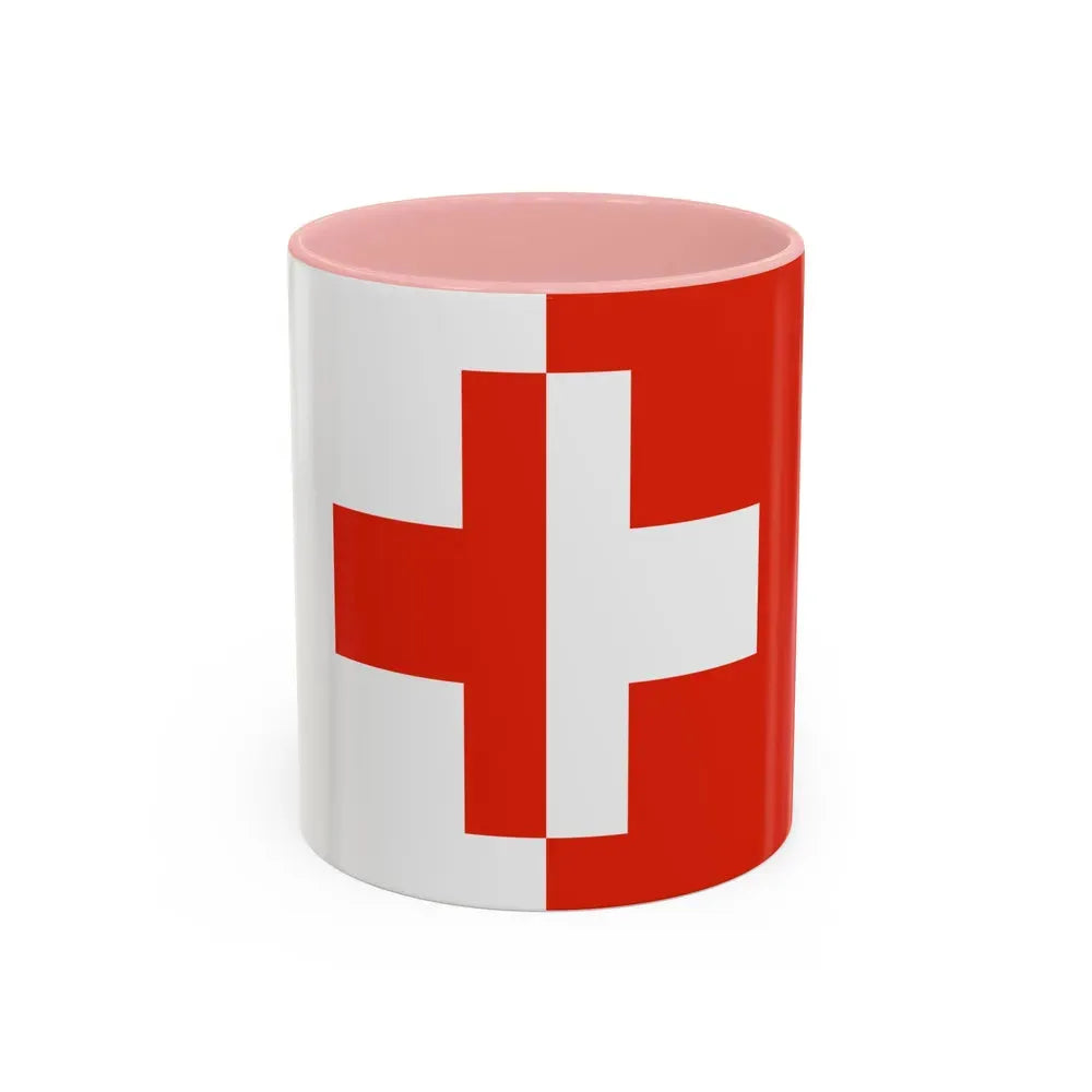 Flag of Naxxar Malta - Accent Coffee Mug 11oz Pink - Go Mug Yourself