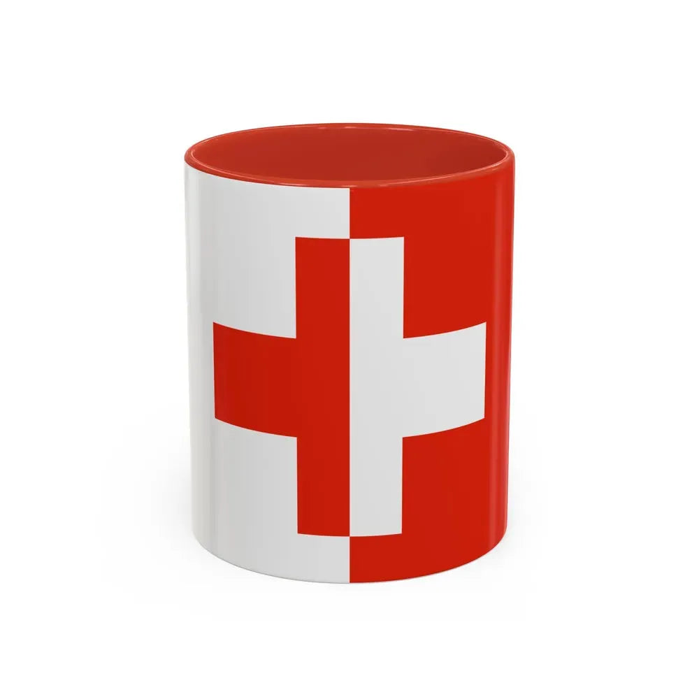 Flag of Naxxar Malta - Accent Coffee Mug 11oz Red - Go Mug Yourself