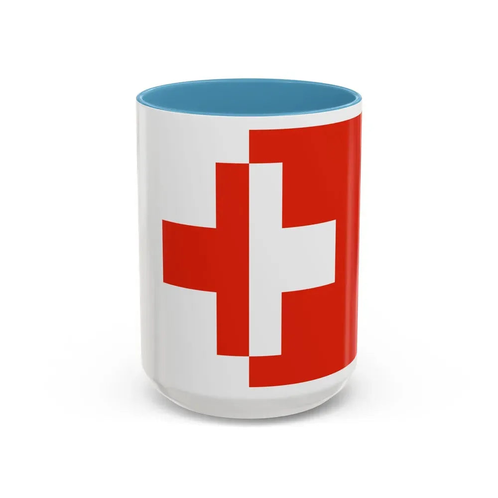 Flag of Naxxar Malta - Accent Coffee Mug 15oz Light Blue - Go Mug Yourself