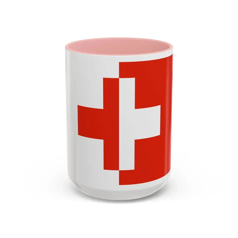 Flag of Naxxar Malta - Accent Coffee Mug 15oz Pink - Go Mug Yourself